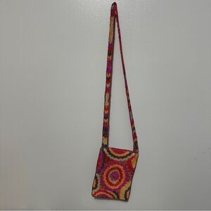 CHRISTIANA FULLY BEADED Crossbody-pinks, gold, orange, cream.
